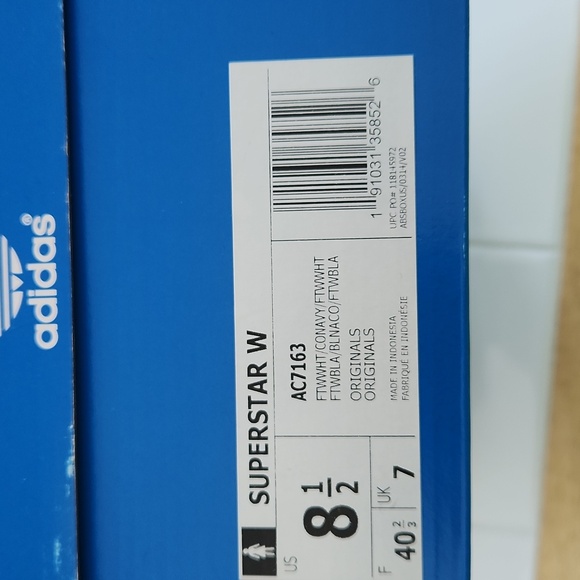 Adidas Womens White and Dark Blue Sneakers - Picture 5 of 5